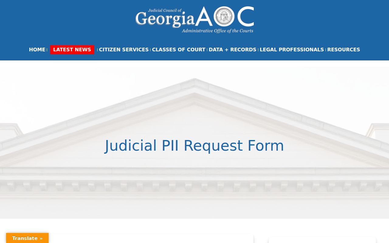 Bleckley County civil docket protected personal information request