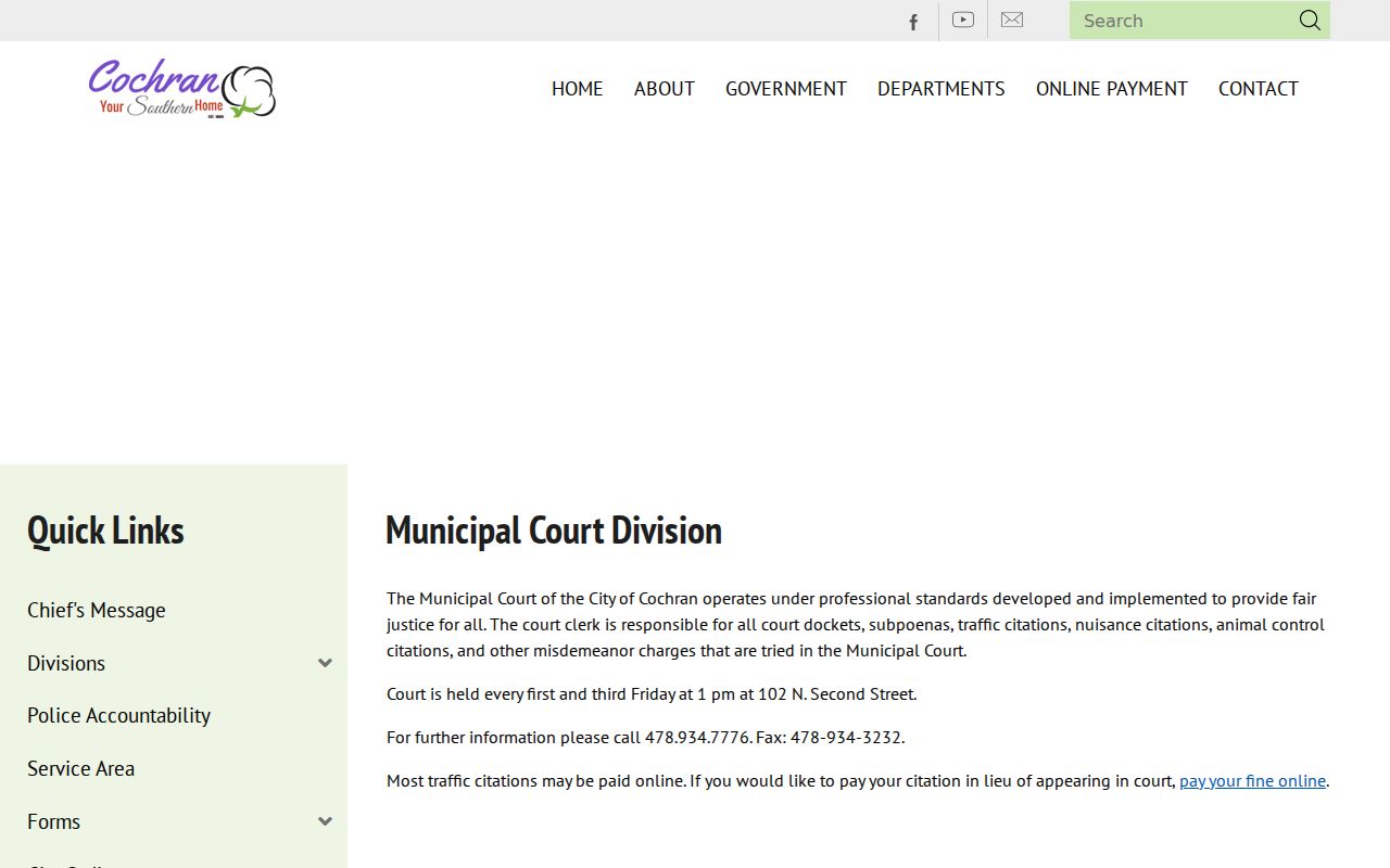 Cochran and Bleckley County traffic court records source