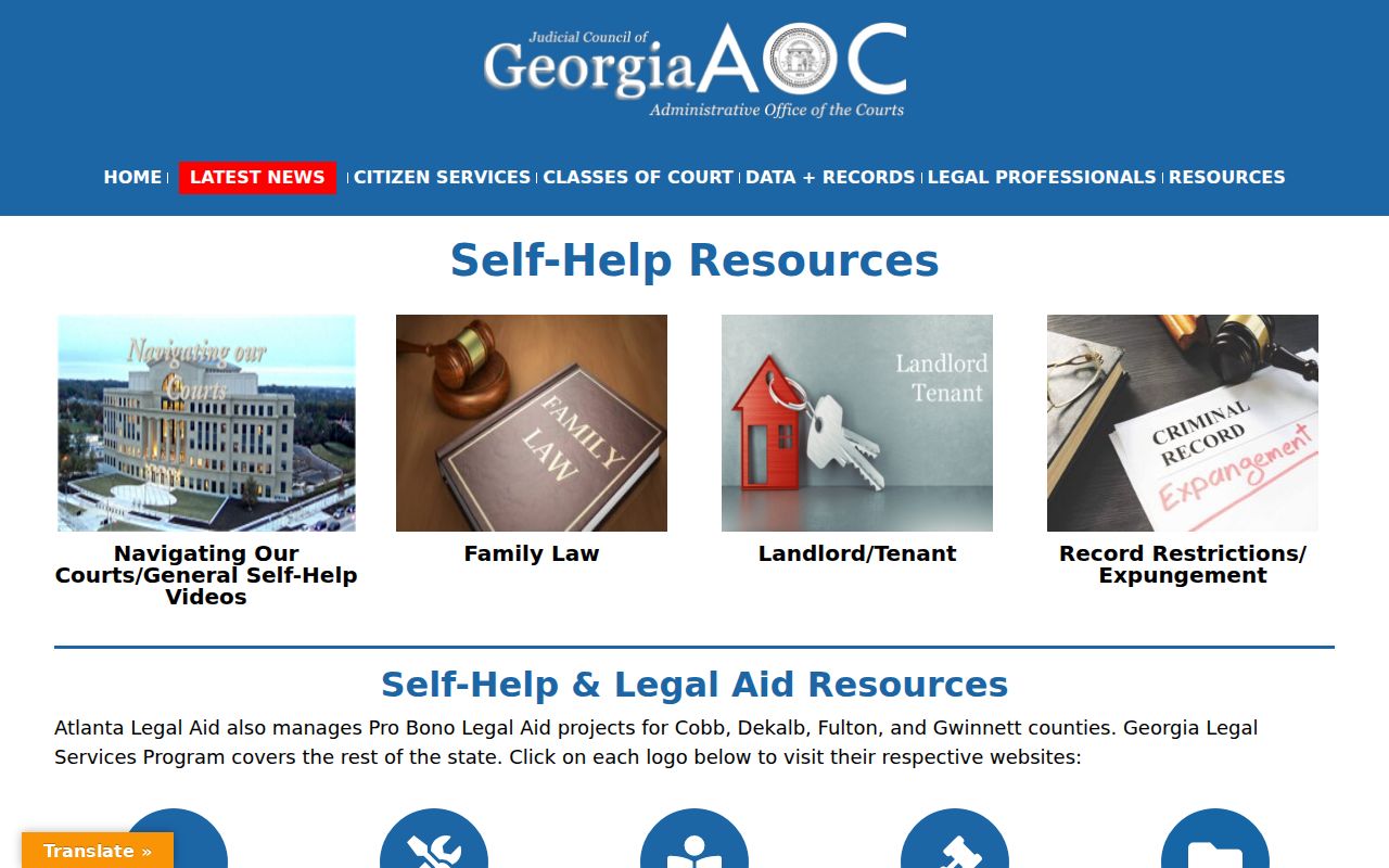 Bleckley County court records self-help resources