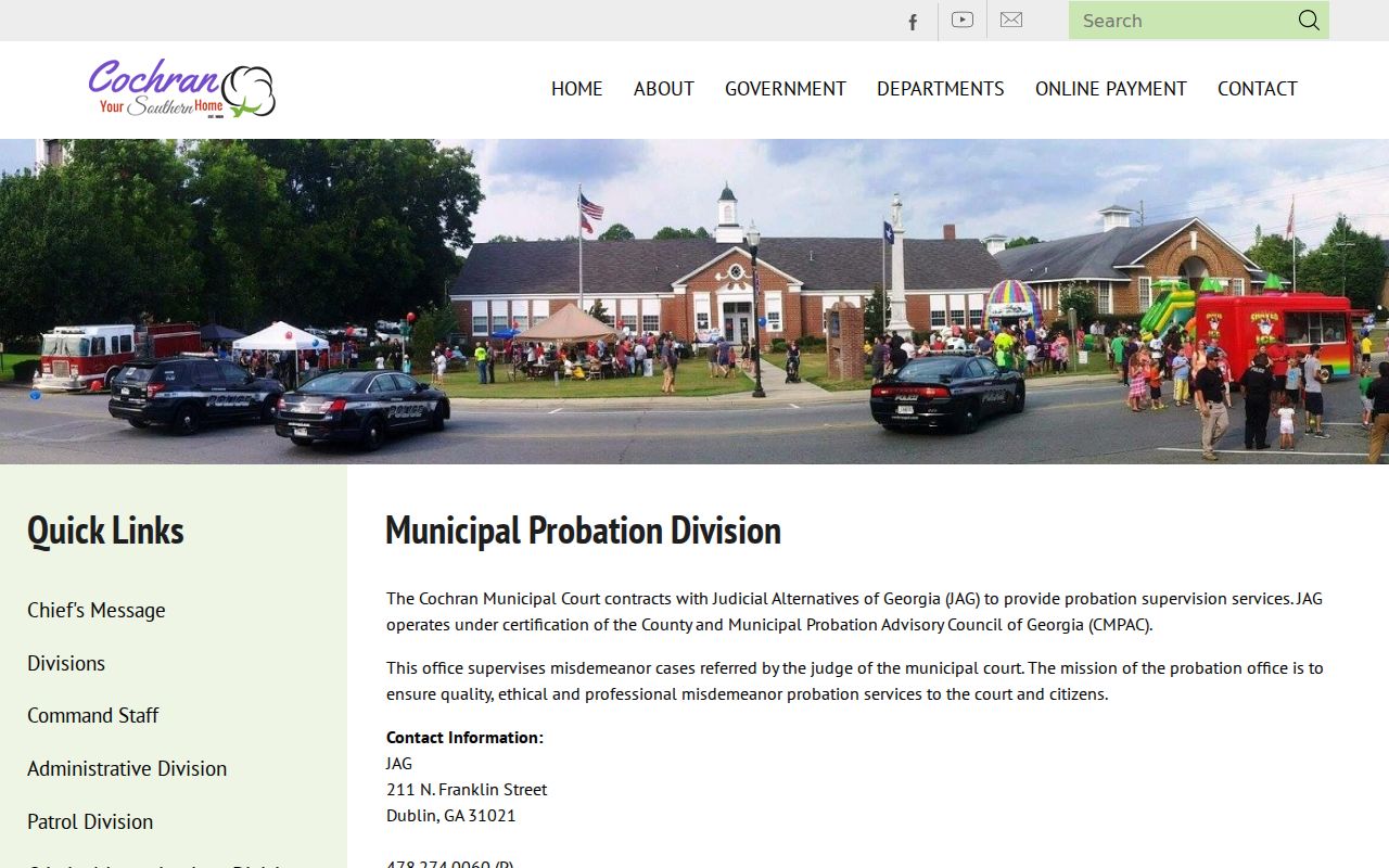 Cochran court records and municipal probation division source